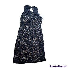 Windsor Navy Lace Dress With Sequins  Size 7